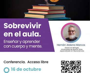 Cartel conferencia &quot;Sobrevivir en el aula&quot; 