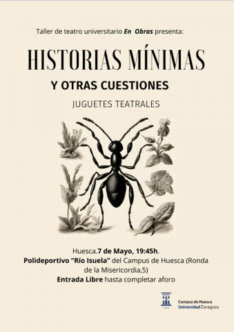 Cartel &#039;Historias mínimas&#039;, grupo &#039;En obras&#039; del Campus de Huesca 