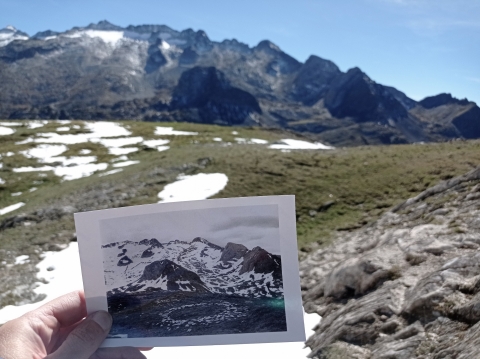 Lugar escogido por Richard LOng para su intervención artística frente a las Maladetas 